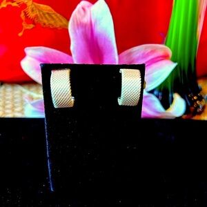 ESPO Sterling Joseph Esposito mesh weave  hoop earrings.